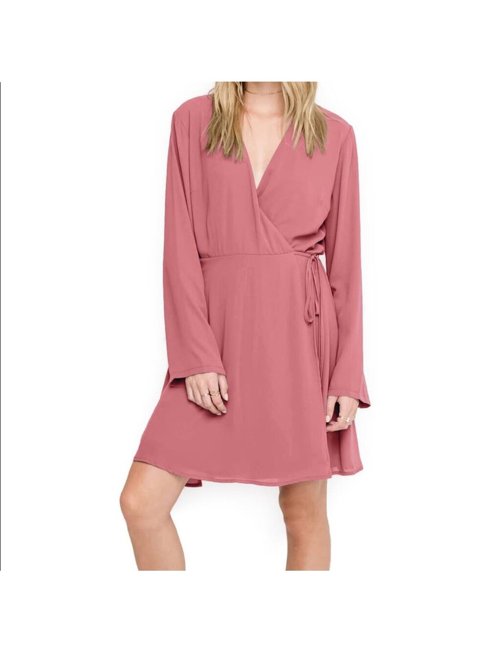 Lush Elly Wrap Dress Withered Rose Size Medium